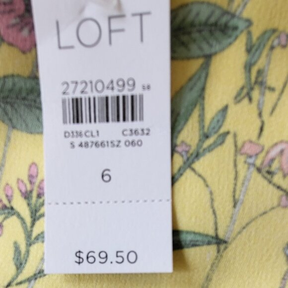 Loft, Yellow Wrap Skirt, Size 6, New w/Tags - Picture 4 of 5